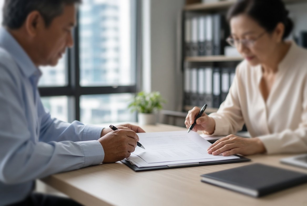 Client discussing a translation project